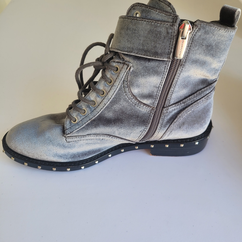 Two by Vince Camuto Shiny Silver Combat Boots - Picture 3 of 8